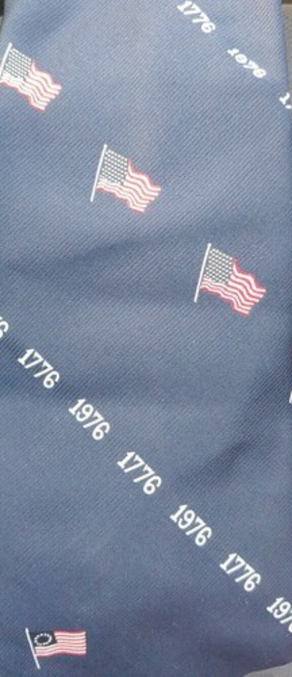 collectors tie JCP America Bicentennial Mens Blue 1776 1976 200 Liberty USA flag